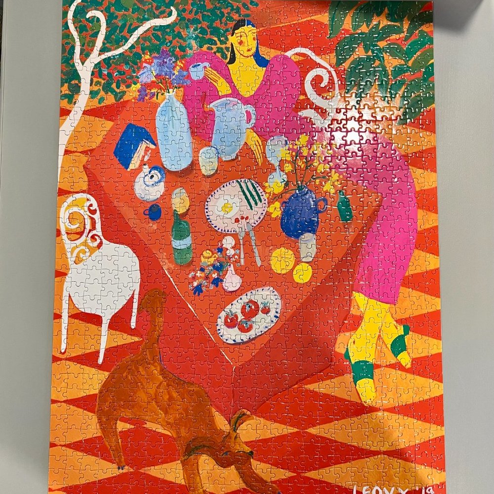 FIRM PRICE! Beautiful "Eating Outside" Puzzle 1,000 pc.